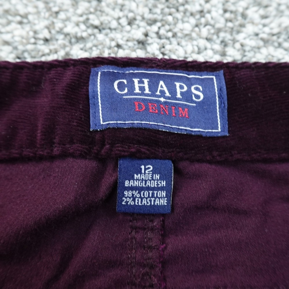 NEW Chaps Pants Womens 12 Purple Corduroy Five Pocket Chino Boot Flare Stretch - Picture 7 of 11